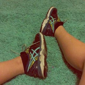Asics Blue and Green Running shoes